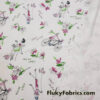 French Life Print on White Cotton Rib Fabric