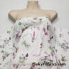French Life Print on White Cotton Rib Fabric