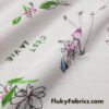 French Life Print on White Cotton Rib Fabric