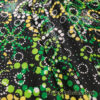 Green, Yellow, Lime and White Abstract Flowers with Iridescent Glitter Fabric