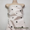 Off White/Light Ivory Moire/Moiré Taffeta Fabric with Black Polka Dots 45″ Wide