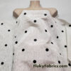 Off White/Light Ivory Moire/Moiré Taffeta Fabric with Black Polka Dots 45″ Wide
