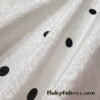 Off White/Light Ivory Moire/Moiré Taffeta Fabric with Black Polka Dots 45″ Wide