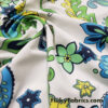 Paisleys and Flowers on White Nylon Spandex Fabric