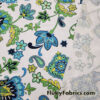 Paisleys and Flowers on White Nylon Spandex Fabric