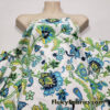 Paisleys and Flowers on White Nylon Spandex Fabric