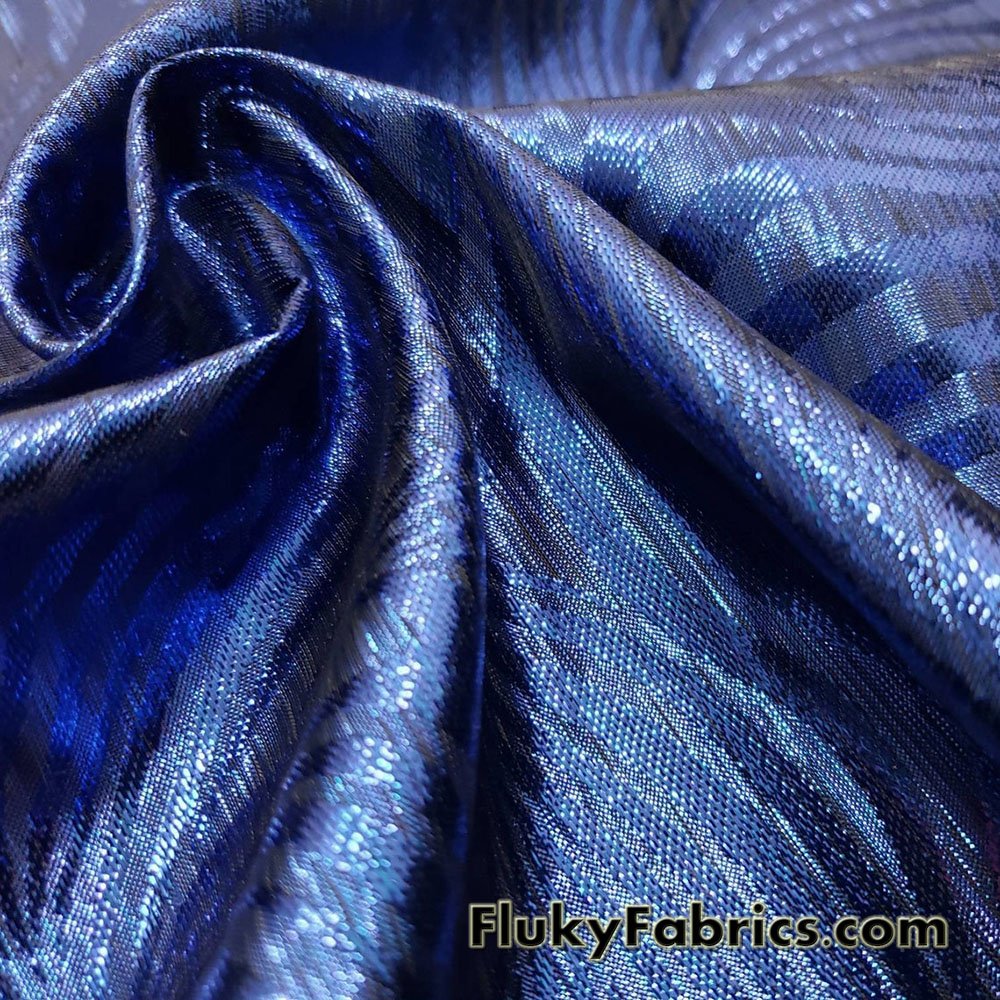 Silver Iridescent Metallic Foil 4-Way Stretch Fabric - Reflective Beauty by  The Yard 