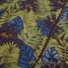 Tropical Foliage Crinkled Gauze Cotton Woven Fabric