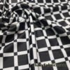 Monochrome Grid Squares 4-Way Stretch Nylon Spandex Fabric