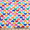Colorful Hearts on White Lightweight Cotton Spandex Jersey Fabric at flukyfabrics.com
