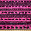 Good Luck Elephants Print on Hot Pink Lightweight Cotton Spandex Jersey Fabric