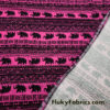 Good Luck Elephants Print on Hot Pink Lightweight Cotton Spandex Jersey Fabric