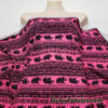 Good Luck Elephants Print on Hot Pink Lightweight Cotton Spandex Jersey Fabric