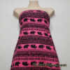 Good Luck Elephants Print on Hot Pink Lightweight Cotton Spandex Jersey Fabric