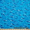 Whales and Marine Life in Shades of Blue Fabric at flukyfabrics.com