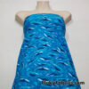 Whales and Marine Life in Shades of Blue Swimsuit Fabric