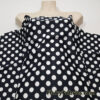 Big White Polka Dots on Black Nylon Spandex Bathing Suit Fabric