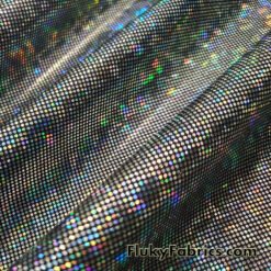 Broken Glass Iridescent Suncatcher Style Metallic Spandex Fabric by the Yard at flukyfabrics.com
