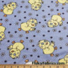 Cute Chicks and Flowers on Blue Rib by the Yard at flukyfabrics.com