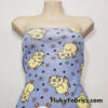 Yellow Chicks and Flowers Print Cotton Rib Fabric
