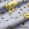 Yellow Chicks and Flowers Print Cotton Rib Fabric