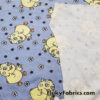 Yellow Chicks and Flowers Print Cotton Rib Fabric