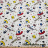 Far Out Aliens in Space Print on White Cotton Jersey Fabric