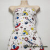 Far Out Aliens in Space Print on White Cotton Jersey Fabric