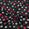Lips Print on Slub Jersey Knit Fabric