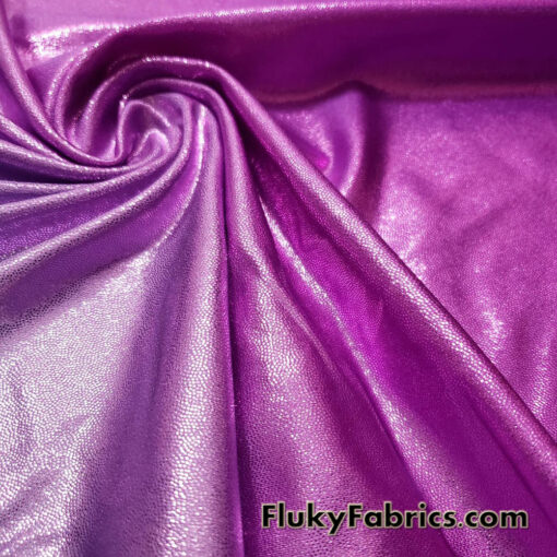 Mystique Magenta and Lavender Gradient Metallic Foggy Foil Spandex Fabric