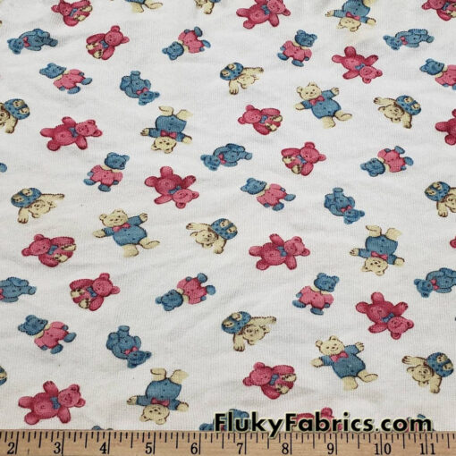 Vintage Bears on Off White Rib
