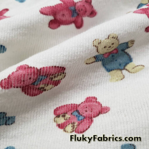Vintage Bears on Off White Rib