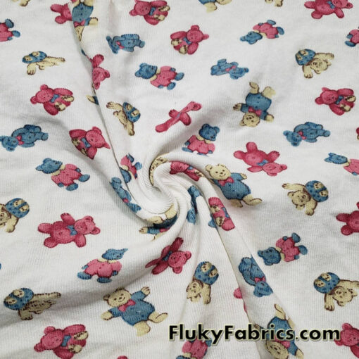 Vintage Bears on Off White Rib