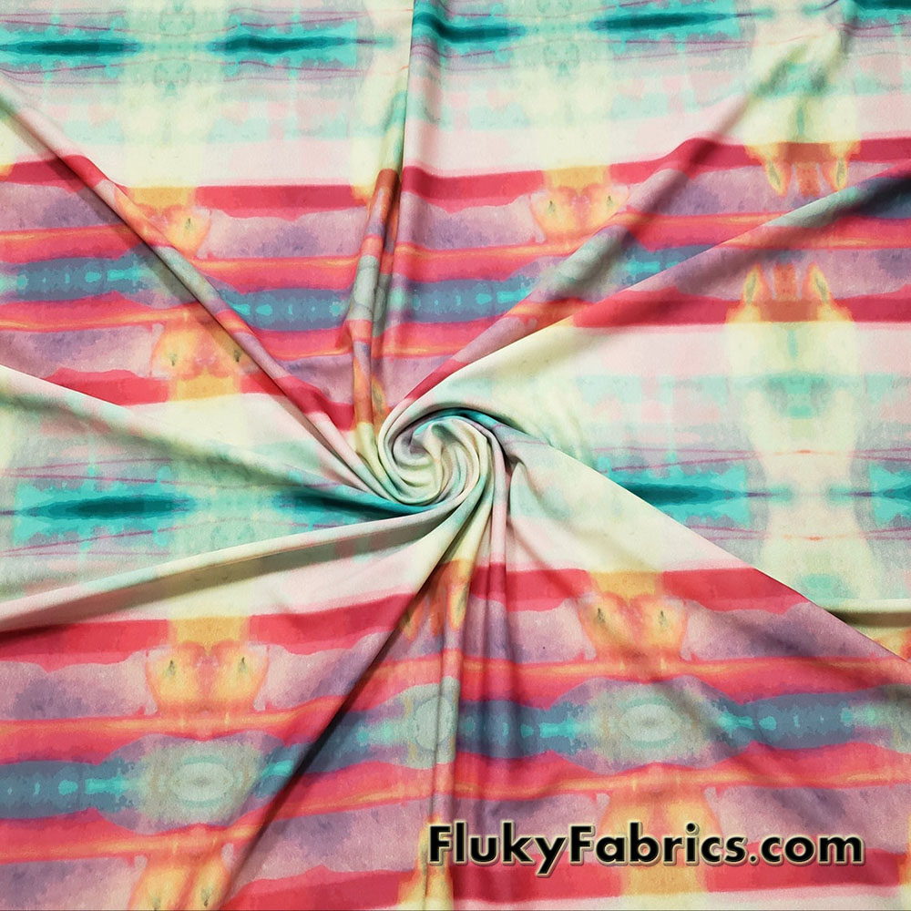 Acid Trip Tie Dye Abstract Print Swimsuit Spandex Fabric
