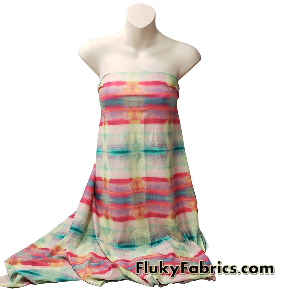 Acid Trip Tie Dye Abstract Print Swimsuit Spandex Fabric