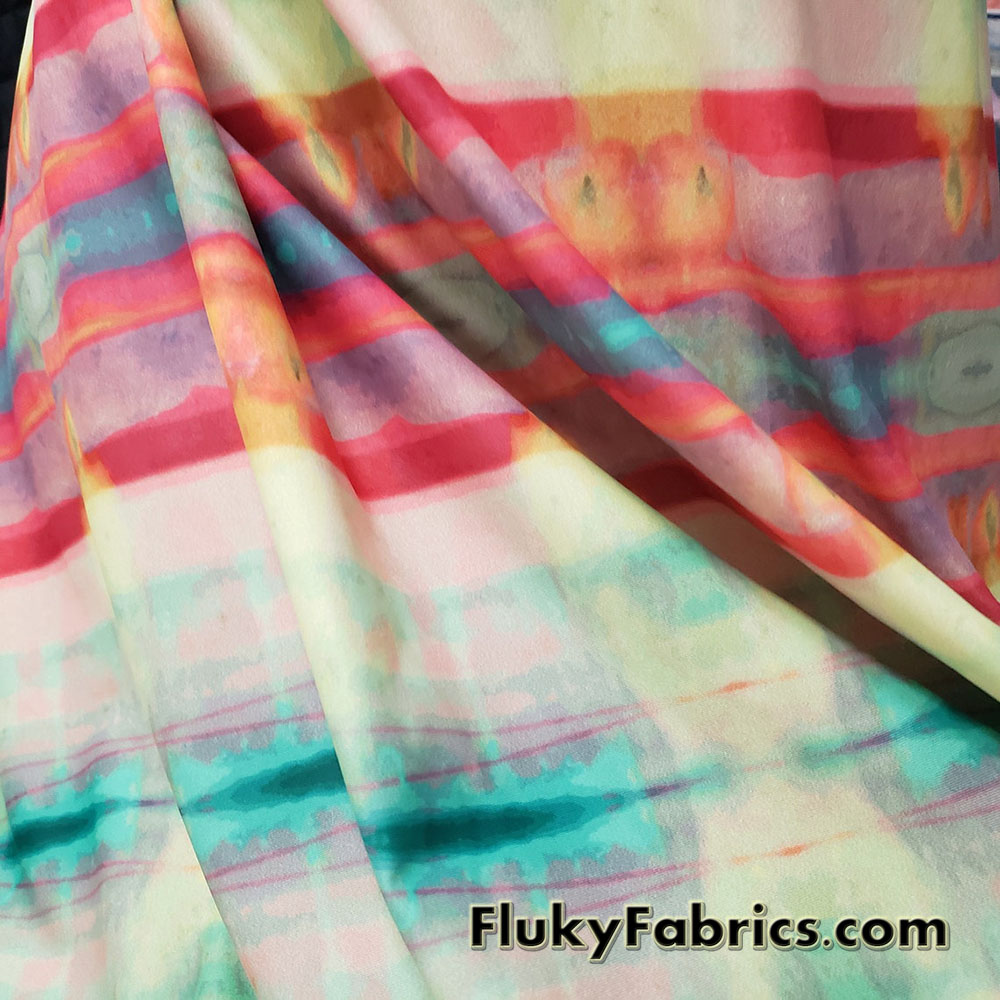 Acid Trip Tie Dye Abstract Print Swimsuit Spandex Fabric