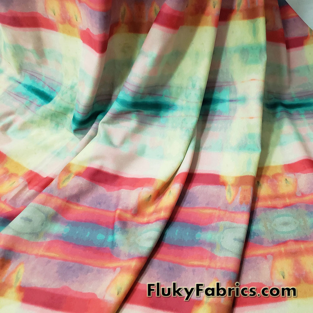 Acid Trip Tie Dye Abstract Print Swimsuit Spandex Fabric