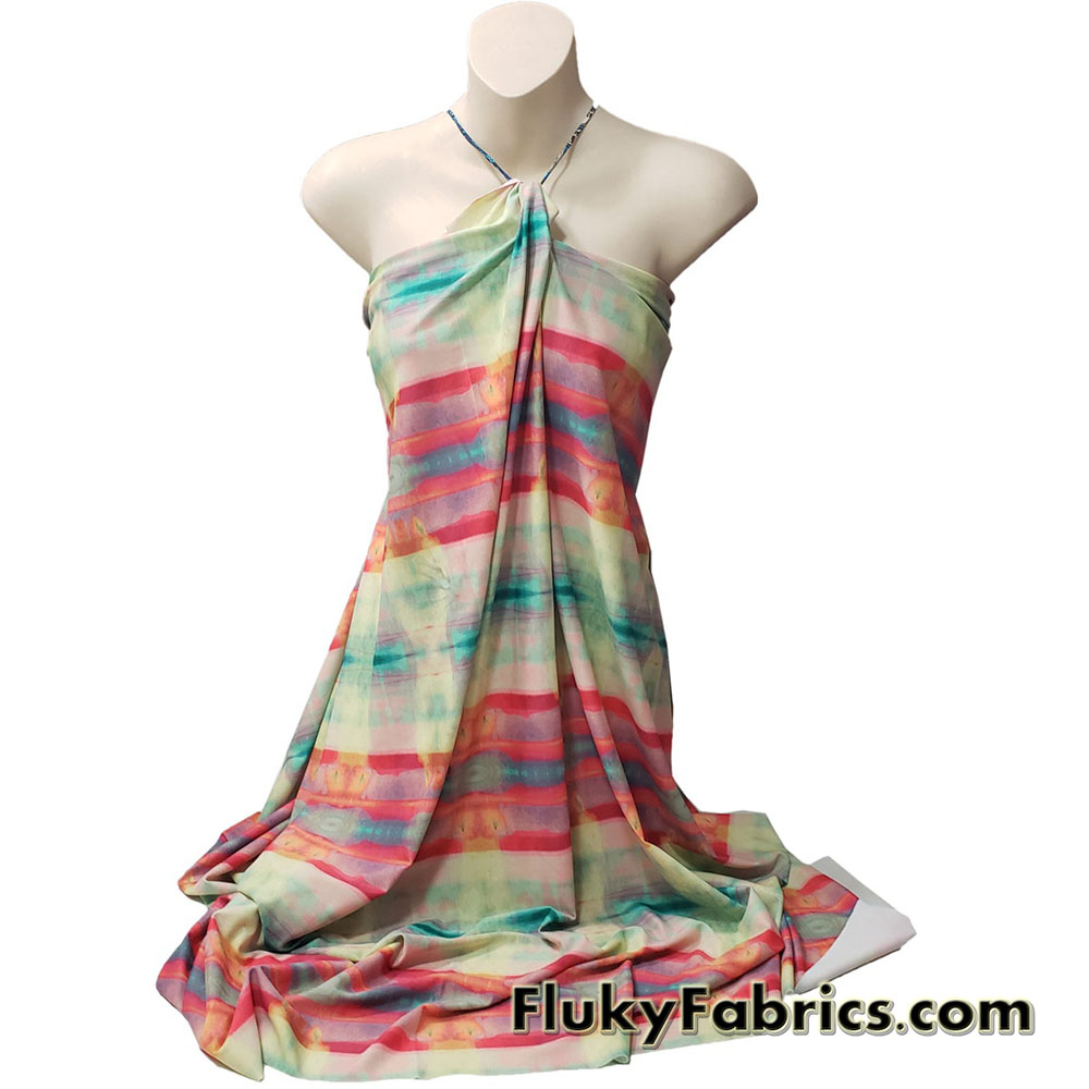 Acid Trip Tie Dye Abstract Print Swimsuit Spandex Fabric