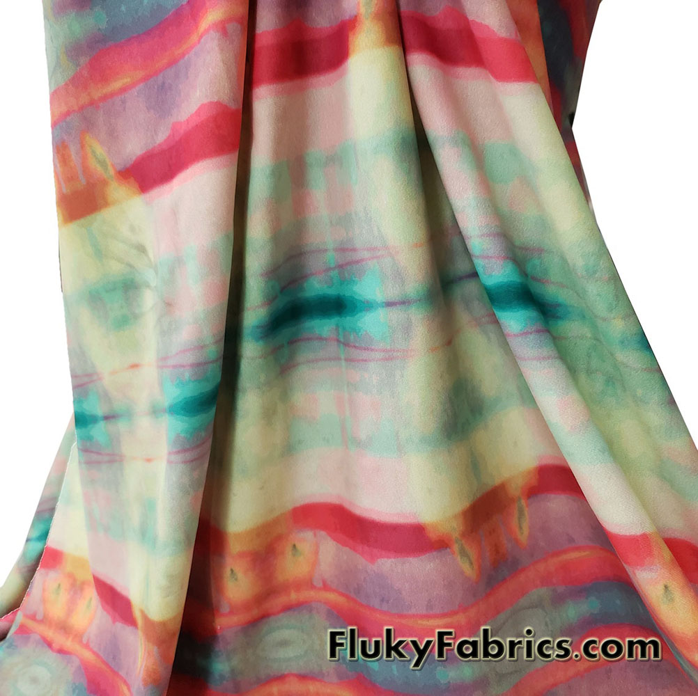 Acid Trip Tie Dye Abstract Print Swimsuit Spandex Fabric