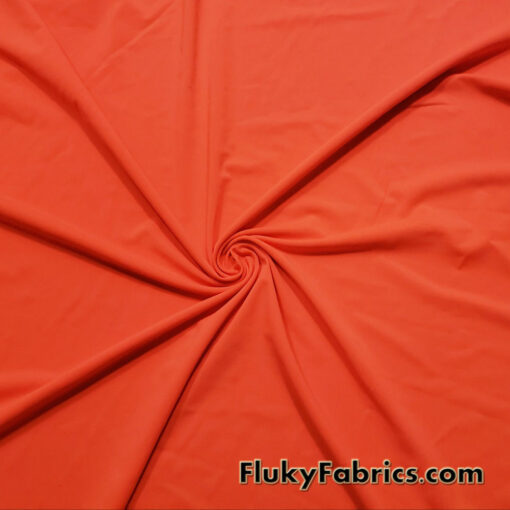 Neon/Bright Orange Color Solid Matte Nylon Spandex Fabric