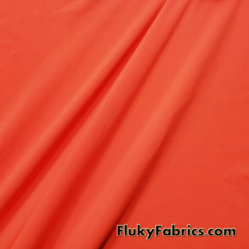 Neon/Bright Orange Color Solid Matte Nylon Spandex Fabric