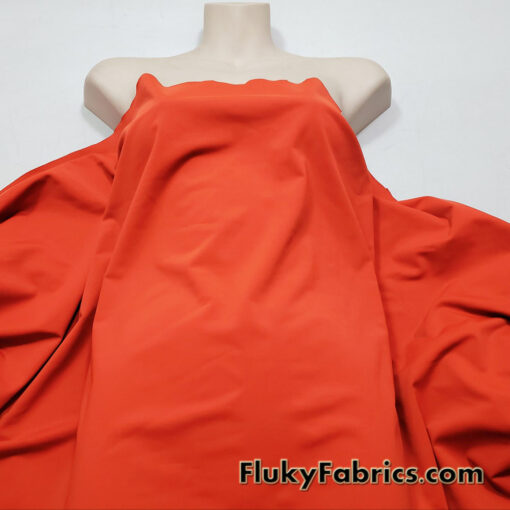 Neon/Bright Orange Color Solid Matte Nylon Spandex Fabric