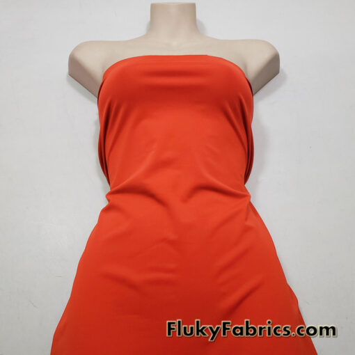 Neon/Bright Orange Color Solid Matte Nylon Spandex Fabric