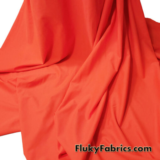 Neon/Bright Orange Color Solid Matte Nylon Spandex Fabric