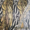 Abstract Snake Animal Print with Clear Foil Lightweight Poly Spandex Venezia Fabric