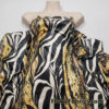 Abstract Snake Animal Print with Clear Foil Lightweight Poly Spandex Venezia Fabric