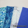 Blue Colorway Print and Solid Assorted Spandex Fabric Bundle for Swimsuits, Hair Bands, Bikinis, Athleticwear, Swimwear and Other Crafts