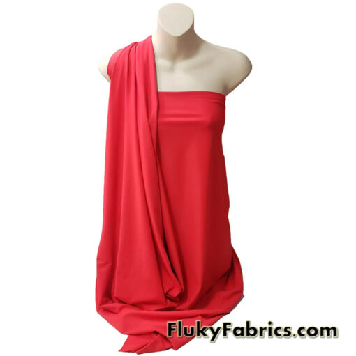 Dark Hot Coral Color Solid Matte Nylon Spandex Fabric
