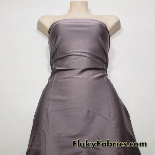 Dark Taupe Color Shiny 4-Way Spandex Fabric