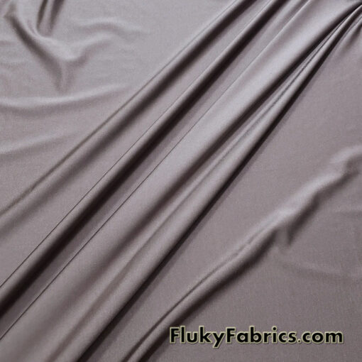 Dark Taupe Color Shiny 4-Way Spandex Fabric